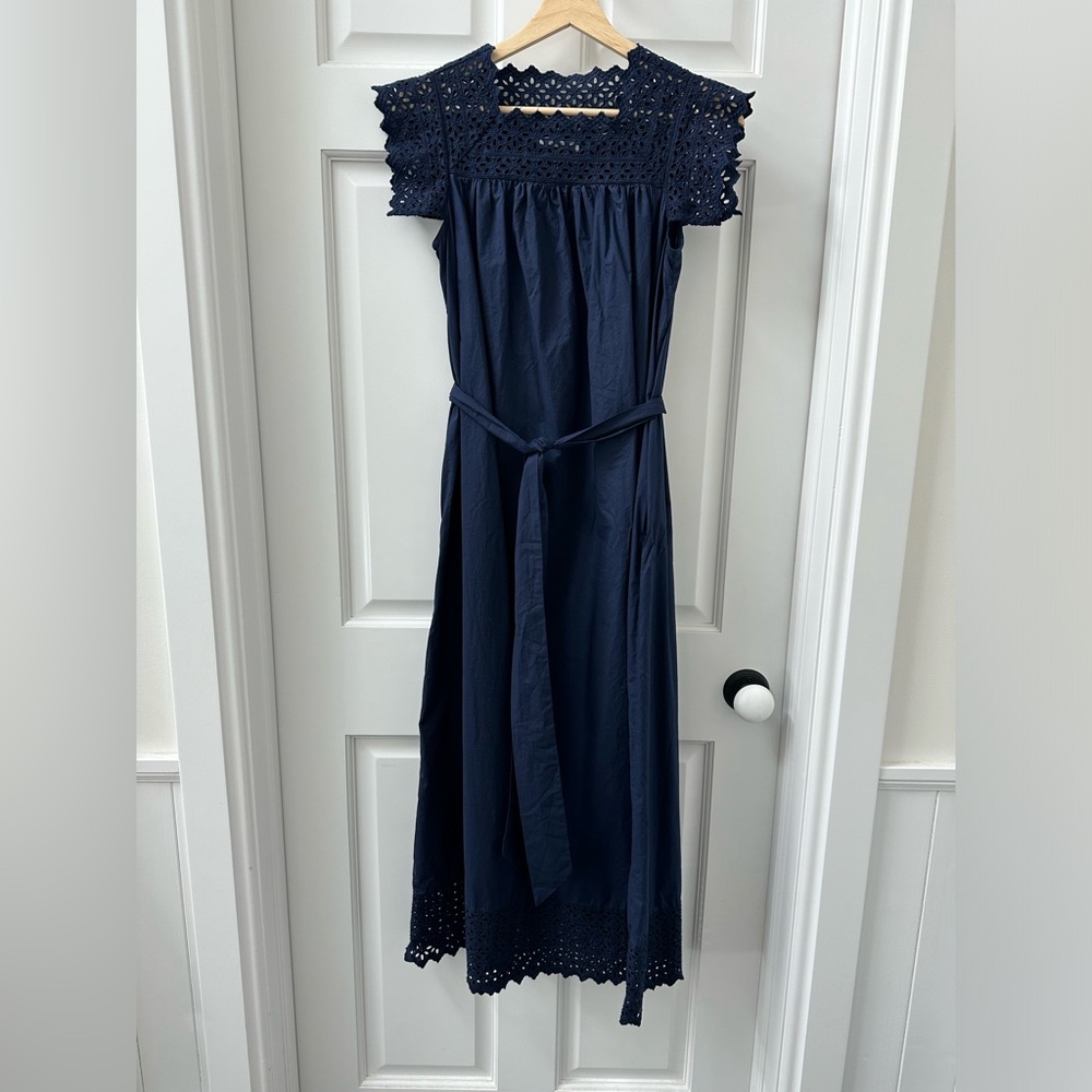 Dôen Catriona Eyelet Dress in Navy Size XXS